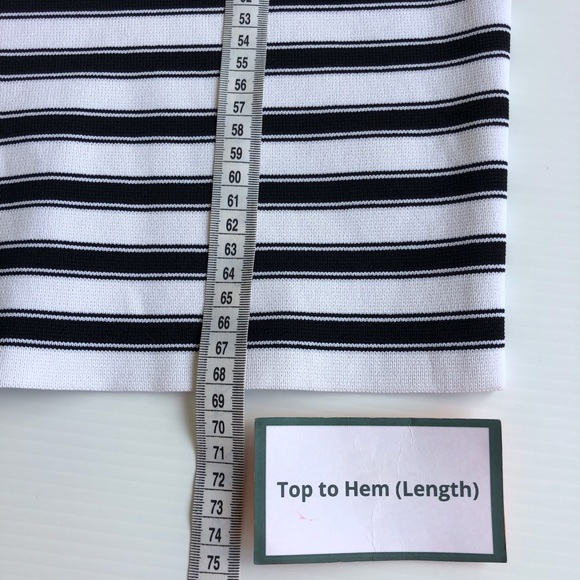 Portmans Womens Skirt Size S Knitted Midi Stretchy Ponte Pencil White Black EUC - Picture 4 of 6